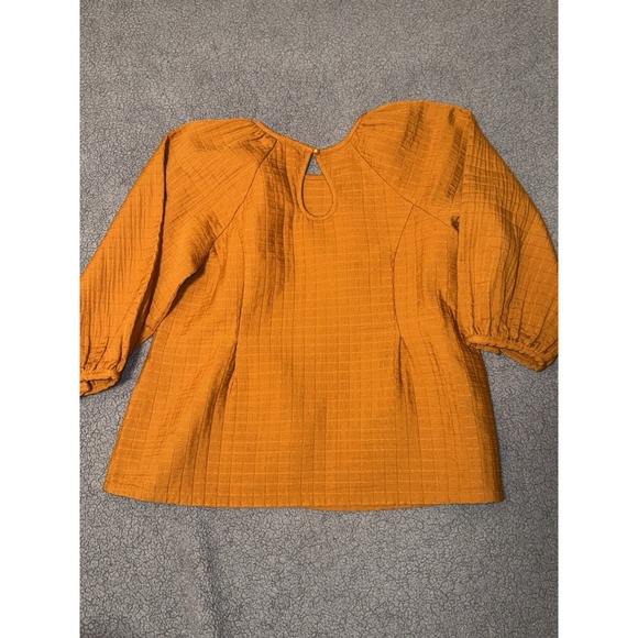 LEVI'S Cait Puff-Sleeve Blouse Burnt Orange Size Large - Picture 6 of 7
